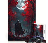 Rompecabezas Paladín Caballero Luna Llena para Adolescentes 1000 Piezas Mejora la Memoria Juego de Interior Montaje de Imágenes (38x52cm)