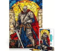 Rompecabezas Paladin con diseño de vidrieras para Adultos, 1000 Piezas Fortalece la Memoria Pasatiempo para el hogar Bordes limpios Regalo Elegante (38x26cm)