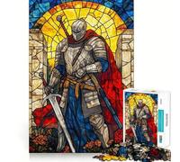 Rompecabezas Paladín de vidrieras para Adultos, 1000 Piezas, estimula la Memoria, Entretenimiento, precisión, Bordes, Bonito Regalo (38x52cm)