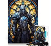 Rompecabezas Paladín de vidrieras para Adultos, 1000 Piezas, Juguete Que desafía la Mente, Escape Tranquilo, Pieza de colección de Arte de Corte de Calidad (38x52cm)