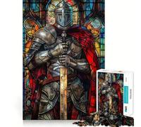 Rompecabezas Paladín Guerrero de 1000 Piezas para Adultos Juego Inteligente de Rompecabezas Divertido Montaje de imágenes Regalo de Temporada (38x52cm)