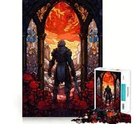 Rompecabezas Paladín Guerrero de Cristal Tintado de 1000 Piezas para Adolescentes Juguete Educativo para Toda la Familia Corte de Calidad Regalo Elegante (38x52cm)