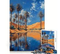Rompecabezas Palm Oasis Reflection de 1000 Piezas para Adolescentes Juguete Relajante con Bordes Ajustados Regalo Premium (50x75cm)