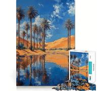 Rompecabezas Palm Oasis Reflection de 1000 Piezas para Adolescentes Juguete Relajante con Bordes Ajustados Regalo Premium (50x75cm)