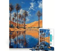 Rompecabezas Palm Oasis Reflection de 1000 Piezas para Adolescentes un Momento de relajación y Tranquilidad, con Corte Suave y Elegante Regalo Ideal (38x52cm)