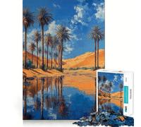 Rompecabezas Palm Oasis Reflection de 1000 Piezas para Adultos, Juguete de lógica para estimular la diversión en Conjunto, diseño Elegante (38x26cm)