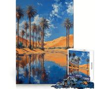 Rompecabezas Palm Oasis Reflection de 1000 Piezas para Adultos, Juguete de lógica para estimular la diversión en Conjunto, diseño Elegante (38x26cm)