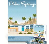 Rompecabezas Palm Springs Travel Print de 1000 Piezas para Adolescentes Ideal para desarrollar el Pensamiento,el Ocio (38x26cm)