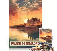 Rompecabezas Palma De Mallorca de 1000 Piezas para Adolescentes Rompecabezas Intelectual,Divertido,Ligero,de Corte Fino, Navidad (38x26cm)