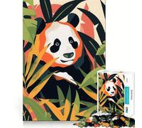 Rompecabezas Panda Abstracto Plano de 1000 Piezas para Adolescentes Rompecabezas Memoria Lift Luz Relajante Imagen Ensamblaje (38x52cm)