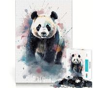 Rompecabezas Panda Acuarela 1000 Piezas Juguete de Construcción Focus Ajuste Espacios Una Actividad Recompensadora para Días Lluviosos (50x75cm)