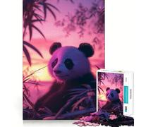 Rompecabezas Panda Aesthetic Sunset de 1000 Piezas para Adultos Regalos Divertidos y de Calidad (50x75cm)