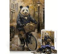 Rompecabezas Panda Amsterdam Bicycle de 1000 Piezas para Adultos Regalos para Mejorar la Memoria y Relajarse mentalmente Corte Premium Sorpresa cálida (38x52cm)