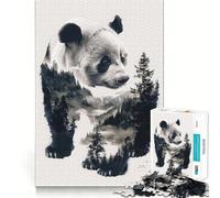 Rompecabezas Panda Animal Forest para Adultos, 1000 Piezas, estimula la Memoria, Entretenimiento, precisión, Bonito Regalo (38x52cm)