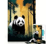 Rompecabezas Panda Animal Forest para Adultos, 1000 Piezas, Juguete de lógica Resistente, Alivio de tensión, Borde Transparente, Regalo Premium (38x52cm)