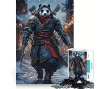 Rompecabezas Panda Asesino en Ciudad Nevada de 1000 Piezas para Adolescentes Reducción de la Memoria Sin estrés Corte Suave Regalo artístico (38x52cm)