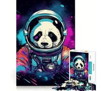 Rompecabezas Panda Astronauta de 1000 Piezas para Adultos Mejora la Memoria Ideal para el Ocio Corte Firme Fiestas (50x75cm)