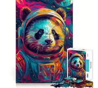 Rompecabezas Panda Astronauta Espacial de 1000 Piezas para Adolescentes, Juguete cognitivo, pasatiempo Relajante, Borde Premium, Lista de Deseos de Santa Claus (50x75cm)