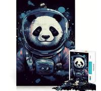 Rompecabezas Panda Astronauta Galaxia para Adultos 1000 Piezas Recall Upgrade Peaceful Time Tight Cut Santa Wish List (38x52cm)