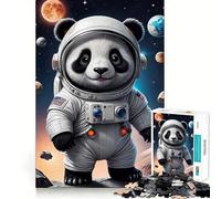 Rompecabezas Panda Astronauta para Adultos, 1000 Piezas, Juguete de lógica Resistente, Alivio de tensión, Borde Transparente, Regalo Premium (38x26cm)