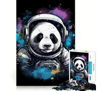 Rompecabezas Panda Astronauta para Adultos de 1000 Piezas, Juguete Que desafía la Mente, para una escapada Tranquila, Pieza de colección de Arte de Corte de Calidad (38x52cm)