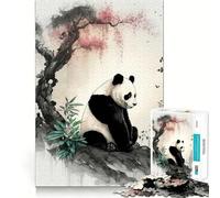 Rompecabezas Panda Bamboo Japan de 1000 Piezas, sólido, de lógica, Simple y Divertido, Corte de precisión, (38x52cm)