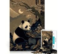 Rompecabezas Panda Bamboo Japan para Adultos, 1000 Piezas, fortalece la Memoria, vínculo Familiar, Bordes limpios, Regalo de cumpleaños (38x52cm)