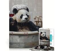Rompecabezas Panda Bath Glass Red Wine de 1000 Piezas para Adolescentes Juguete de lógica y suavidad para Relajarse Corte preciso Regalo Ideal (50x75cm)