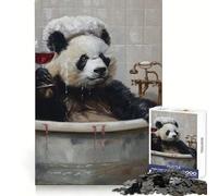 Rompecabezas Panda Bath Glass Red Wine de 1000 Piezas para Adultos, Juguete Inteligente para el hogar, decoración de Pared con Corte preciso (38x26cm)