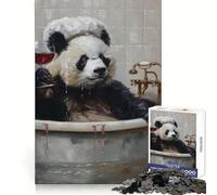 Rompecabezas Panda Bath Glass Red Wine para Adultos, 1000 Piezas, Juguete de lógica Fina, Casual, Relajante, con Bordes limpios, Pieza de Arte Fina (38x52cm)