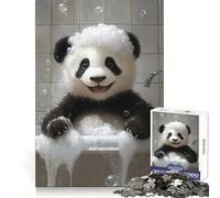 Rompecabezas Panda Bath Time de 1000 Piezas para Adultos, Juguete Inteligente para el hogar, decoración de Pared con Corte preciso (38x26cm)