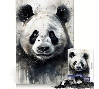 Rompecabezas Panda Beauty de 1000 Piezas con Tinta Negra para Adultos Juego Inteligente de Rompecabezas Divertido Montaje de imágenes Regalo de Temporada (38x26cm)