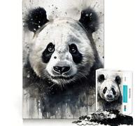 Rompecabezas Panda Beauty de Tinta Negra de 1000 Piezas para Adultos, Juguete de lógica para Fortalecer la Mente, Divertido y Elegante, Regalo (50x75cm)