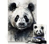 Rompecabezas Panda Beauty de Tinta Negra de 1000 Piezas para Adultos, Juguete de lógica para Fortalecer la Mente, Divertido y Elegante, Regalo (50x75cm)