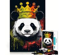 Rompecabezas Panda con Corona de 1000 Piezas para Adolescentes Juguete Inteligente y Divertido Arte Coleccionable de Corte nítido (38x26cm)