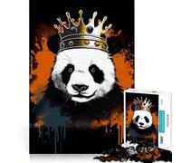 Rompecabezas Panda con Corona de 1000 Piezas para Adultos Ideal para ejercitar la Memoria y Disfrutar de Momentos de Paz Diseño para armar Regalo Premium (38x26cm)