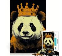 Rompecabezas Panda con Corona de 1000 Piezas para Adultos Juego de ingenio para relajar la Mente Bordes Afilados Regalo Premium (50x75cm)