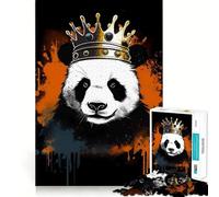 Rompecabezas Panda con Corona de 1000 Piezas para Adultos Regalos para Mejorar la Memoria Tiempo Libre Diseño de Pared con Corte preciso Decoración (38x52cm)