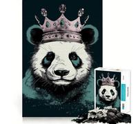 Rompecabezas Panda con Corona de 1000 Piezas para Adultos Regalos para Mejorar la Memoria Tiempo Libre Arte Decorativo para Pared (50x75cm)