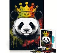 Rompecabezas Panda con Corona para Adolescentes, 1000 Piezas, Fortalece la Memoria, Alivia la Tensión, Bordes Lisos, Sorpresa Navideña (38x52cm)