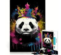 Rompecabezas Panda con Corona para Adolescentes, 1000 Piezas, Juguete de Lógica Fina, Suave, Relájate, Bordes Limpios, Regalo Premium (38x26cm)