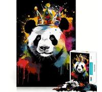 Rompecabezas Panda con Corona para Adolescentes, 1000 Piezas, Juguete de Lógica Fina, Suave, Relájate, Bordes Limpios, Regalo Premium (50x75cm)