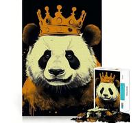 Rompecabezas Panda con Corona para Adolescentes, 1000 Piezas, Juguete para ejercitar la Mente, Divertido y Relajante, Arte para armar, Coleccionable (38x26cm)