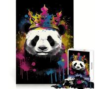 Rompecabezas Panda con Corona para Adolescentes, 1000 Piezas, Think Toy, Divertido y Relajante, Arte Coleccionable de Corte Limpio (38x52cm)