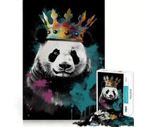 Rompecabezas Panda con Corona para Adolescentes, 1000 Piezas, Think Toy, Divertido y Relajante, Arte Coleccionable de Corte Limpio (50x75cm)