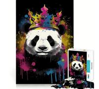 Rompecabezas Panda con Corona para Adolescentes, 1000 Piezas, Think Toy, Divertido y Relajante, Arte Coleccionable de Corte Limpio (38x52cm)