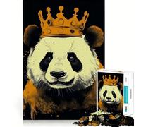 Rompecabezas Panda con Corona para Adultos, 1000 Piezas, Juguete Intelectual, Juego Relajante, Decoración de Pared de Calidad (38x52cm)
