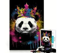Rompecabezas Panda con Corona para Adultos, 1000 Piezas, Juguete para Concentrar el Ámbito de la Seducción, Tiempo de Relajación, Bordes Precisos, Elige tu Deseo de Papá Noel (50x75cm)
