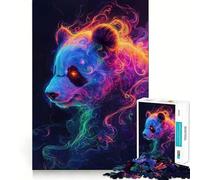 Rompecabezas Panda de Humo neón de 1000 Piezas para Adultos Juego Inteligente Ensamblaje sin estrés Sorpresa cálida (38x52cm)