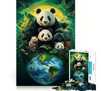Rompecabezas Panda del Día de la Tierra para Adolescentes, 1000 Piezas, Juguete de razonamiento y Habilidad, Juego Relajante, Corte Exacto, Regalo de Santa Claus (38x52cm)